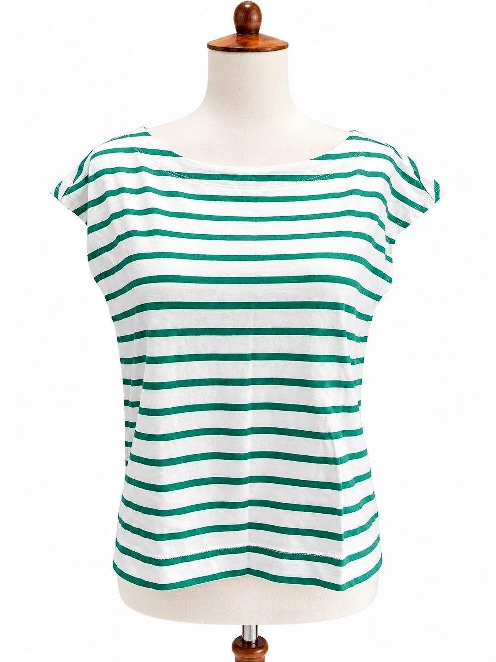 Old Navy New Striped Short Sleeve Top Green & White Petite Small